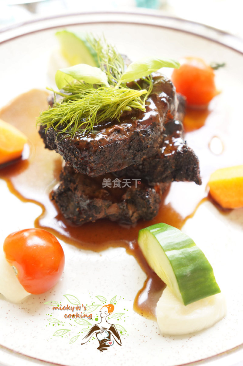 黑椒菲力牛排佐蜂蜜酱的做法