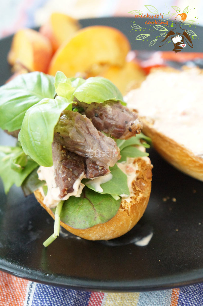 烤肉眼牛排三明治的做法