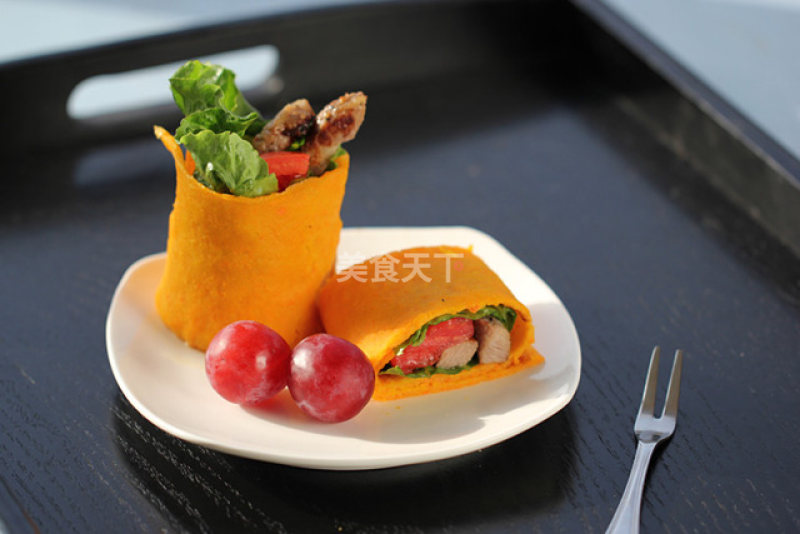 嫩牛排红萝卜卷的做法