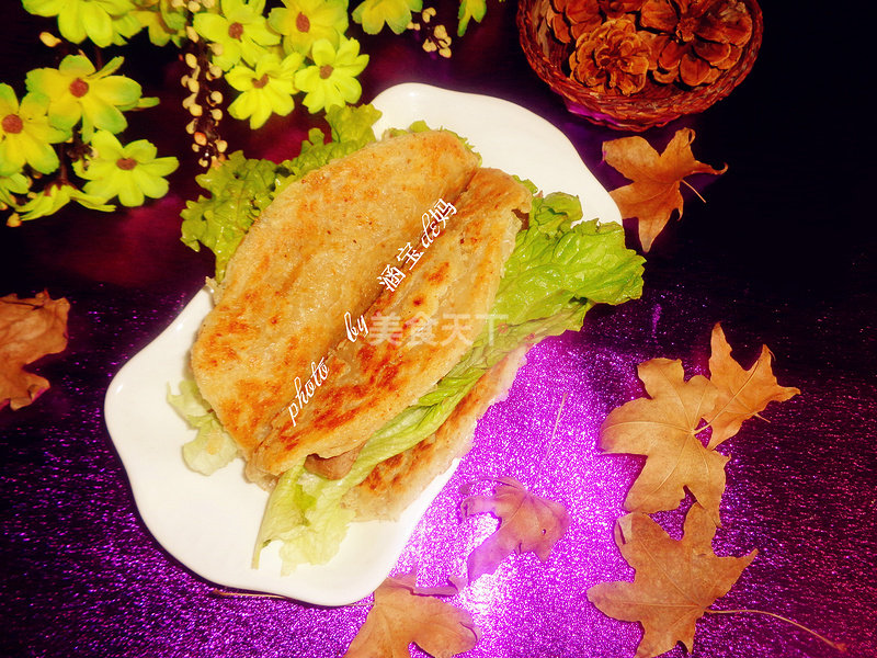 飞饼卷牛排的做法