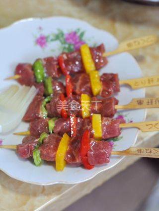 彩椒牛肉串的做法步骤：4