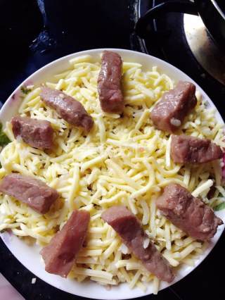 黑椒牛排肉芝士焗饭的做法步骤：11